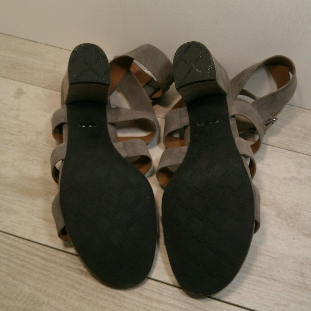 Vionic Blaire Gray Suede Strappy Block Heel Sandals Size 11 - Picture 11 of 12